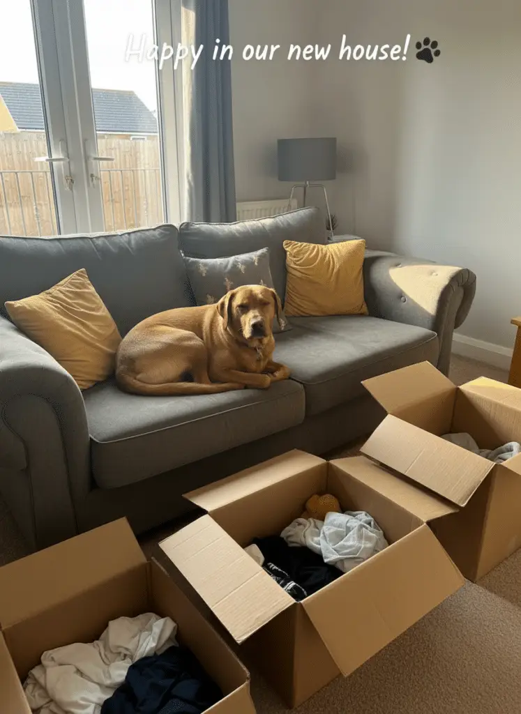 Happy Dog in New Home | Manchester Removals & Storage